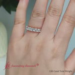 Load and play video in Gallery viewer, 1.50-carat-basket-5-asscher-cut-wedding-ring-in-14k-rose-gold-720x720