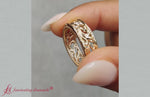 Load and play video in Gallery viewer, filigree-gold-wedding+band-in-14k-yellow-gold-fdm9301-f-1000
