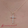 Load and play video in Gallery viewer, Simple-diamond-cross-pendant-in-14k-rose-gold-FDPD10797-F-720