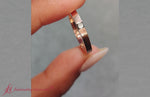 Load and play video in Gallery viewer, thin-princess-cut-black-diamond-mens-band-ring-in-14k-rose-gold-fd9858prr-f-1000
