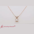 Thumbnail 1 - 0-50-ct-diamond-princess-cut-solitaire-necklace-in-rose-gold-fdpd8469pr-0-50ct