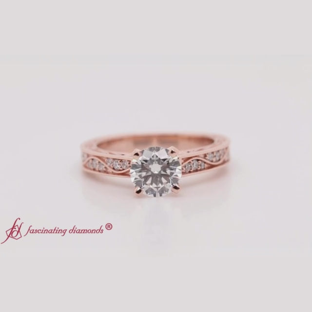 round-cut-antique-filigree-diamond-ring-in-14K-rose-gold-FDENS3543-video