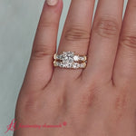 Load and play video in Gallery viewer, Lab Grown Princess Cut Channel Bar Wedding Ring Set