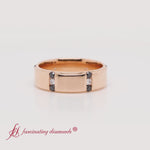 Load and play video in Gallery viewer, Channel Set 3 Stone Mens Anniversary Ring
