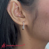 Load and play video in Gallery viewer, Rectangle-diamond-hoop-earring-in-rose-gold-FDEAR11488-720 fancy