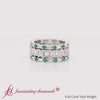 Load and play video in Gallery viewer, emerald-cut-eternity-band-with-matching-baguette-and-round-with-emerald-in-14K-white-gold-FD8331B-2000