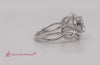 Load and play video in Gallery viewer, 1.35+Ct+love+knot+solitaire+moissanite+engagement+ring+in+14k+white+gold-FDENR9535ROR++(+website+)