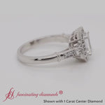 Load and play video in Gallery viewer, art deco emerald cut lab diamond engagement ring in 14k white gold-FD9760EMR
