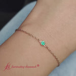 Load and play video in Gallery viewer, bezel-set-single-chain-emerald-bracelet-in-14k-rose-gold-fdbr9169