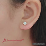 Load and play video in Gallery viewer, Round Cut Stud Bezel Set Earring
