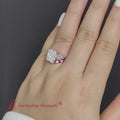 Thumbnail 2 - Cushion Lab Grown Two Tone Celtic Bridal Ring Set