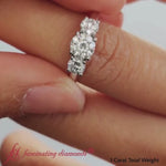 Load and play video in Gallery viewer, Round 3 Stone Trellis Engagement Ring
