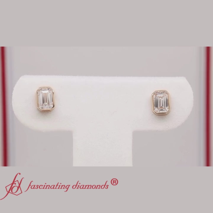 1.50-carat-bezel-stud-earring-emerald-diamond-in-yellow-gold-FD-EAR10516EM