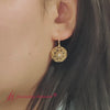 Load and play video in Gallery viewer, filigree-circle-drop-lever-back-diamond-earring-in-yellow-gold-FD-EAR11279