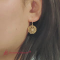 Thumbnail 3 - filigree-circle-drop-lever-back-diamond-earring-in-yellow-gold-FD-EAR11279