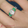 Load and play video in Gallery viewer, twisted-split-emerald-cut-diamond-with-green-emerald-vine-engagement-ring-in-white-gold-FDENR3211EMR-2