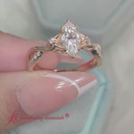 Load and play video in Gallery viewer, Marquise Cut Infinity Daisy Floral Engagement Ring
