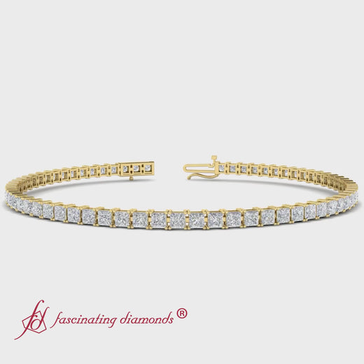 4 Ct Princess Diamond Tennis Bracelet – Fascinating Diamonds
