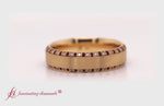 Load and play video in Gallery viewer, ribbed-engagement-diamond-band-with-ruby-in-yellow-gold-fdm1040
