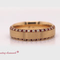 Thumbnail 3 - ribbed-engagement-diamond-band-with-ruby-in-yellow-gold-fdm1040