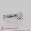 Thumbnail 5 - Round Cut Twisted Vine Delicate Engagement Ring