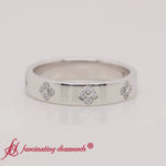 Load and play video in Gallery viewer, clover-leaf-flower-diamond-nature-inspired-band-in-14k-white-gold-fd11316b-VI
