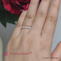 Thumbnail 1 - 2 Carat Emerald And Round Cut Eternity Diamond Band