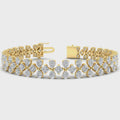 Thumbnail 1 - 3 Row Fancy Diamond Tennis Bracelet