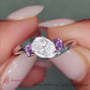 Load and play video in Gallery viewer, Oval Shaped Twist 3 Stone Engagement Ring