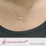 Load and play video in Gallery viewer, 1.50_Carat_Single_Heart_Shaped_Diamond_Pendant_In_14K_Rose_Gold-FDPD8469HT
