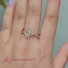 Load and play video in Gallery viewer, Infinity Daisy Floral Oval Shaped Orange Sapphire Lab Diamond Engagement Ring In 18K Yellow Gold-FD9986R-2000 (1)