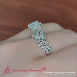 Load and play video in Gallery viewer, 1-carat-princess-cut-filigree-engagement-ring-with-black-diamond-in-white-gold-fd10089pr-1.00
