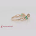 Thumbnail 38 - Delicate Flower Round Engagement Ring