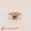 Load and play video in Gallery viewer, comfort-fit-emerald-sapphire-mens-wedding-band-in-yellow-gold-fd10202emr