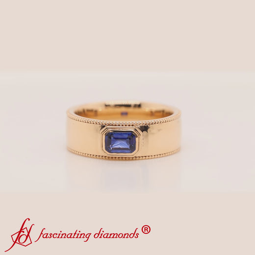 comfort-fit-emerald-sapphire-mens-wedding-band-in-yellow-gold-fd10202emr