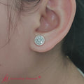 Thumbnail 1 - beautiful-1-carat-cluster-circle-2-tone-stud-earrings-in-14k-yellow-gold-fdear10842
