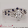Load and play video in Gallery viewer, Marquise Cut Two Tone Celtic Bridal Ring Set