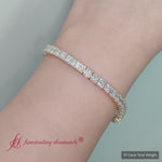 Load and play video in Gallery viewer, 10 Ct Princess cut Diamond Tennis Bracelet
