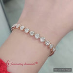 Load and play video in Gallery viewer, 7.60 Ct. Bezel Tennis Bracelet Heart Shaped Diamond
