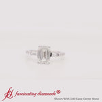 Load and play video in Gallery viewer, Delicate Antique Pave Emerald Cut Diamond Ring
