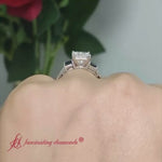 Load and play video in Gallery viewer, princess-cut-channel-three-stone-diamond-engagement-ring-with-sapphire-in-platinum-fdens205r-640


