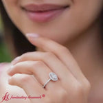 Load and play video in Gallery viewer, Oval Shaped Halo Petite Engagement Ring
