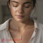 Load and play video in Gallery viewer, Simple-diamond-cross-pendant-in-white-gold-FD-PD10797-720