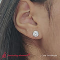 Thumbnail 35 - Round Cut Stud Bezel Set Earring