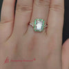 Load and play video in Gallery viewer, Cluster Halo Radiant Cut Diamond Engagement Ring