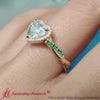 Load and play video in Gallery viewer, vine-heart-halo-lab-diamond-engagement-ring-with-emerald-in-14k-yellow-gold-FDENS9212R