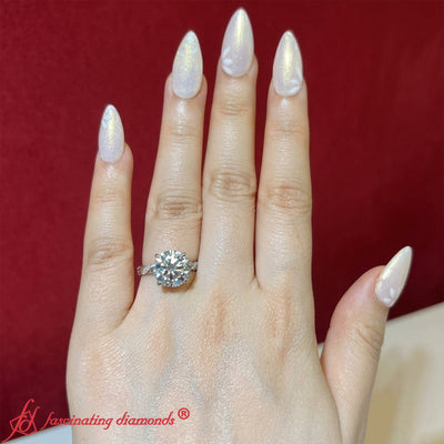 Round Cut Lab Grown Diamond Twisted Vine Engagement Ring