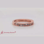 Load and play video in Gallery viewer, vintage-looking-pave-lab-diamond-ring-with-ice-blue-topaz-in-rose-gold-rg
