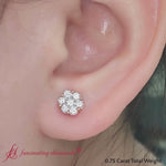 Load and play video in Gallery viewer, 0.75 Carat 7 Stone Flower Diamond Earring
