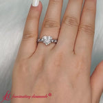 Load and play video in Gallery viewer, heart-shaped-antique-filigree-lab-diamond-engagement-ring-with-sapphire-in-14k-white-gold-fdens3543r
